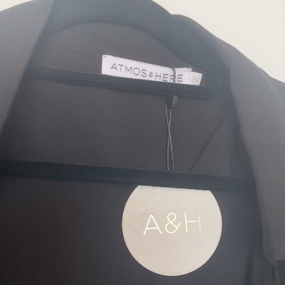 SALE ✨ Atmos&Here Iconic Brand Black midi wrap around button dress size 24 NWT - Picture 6 of 9
